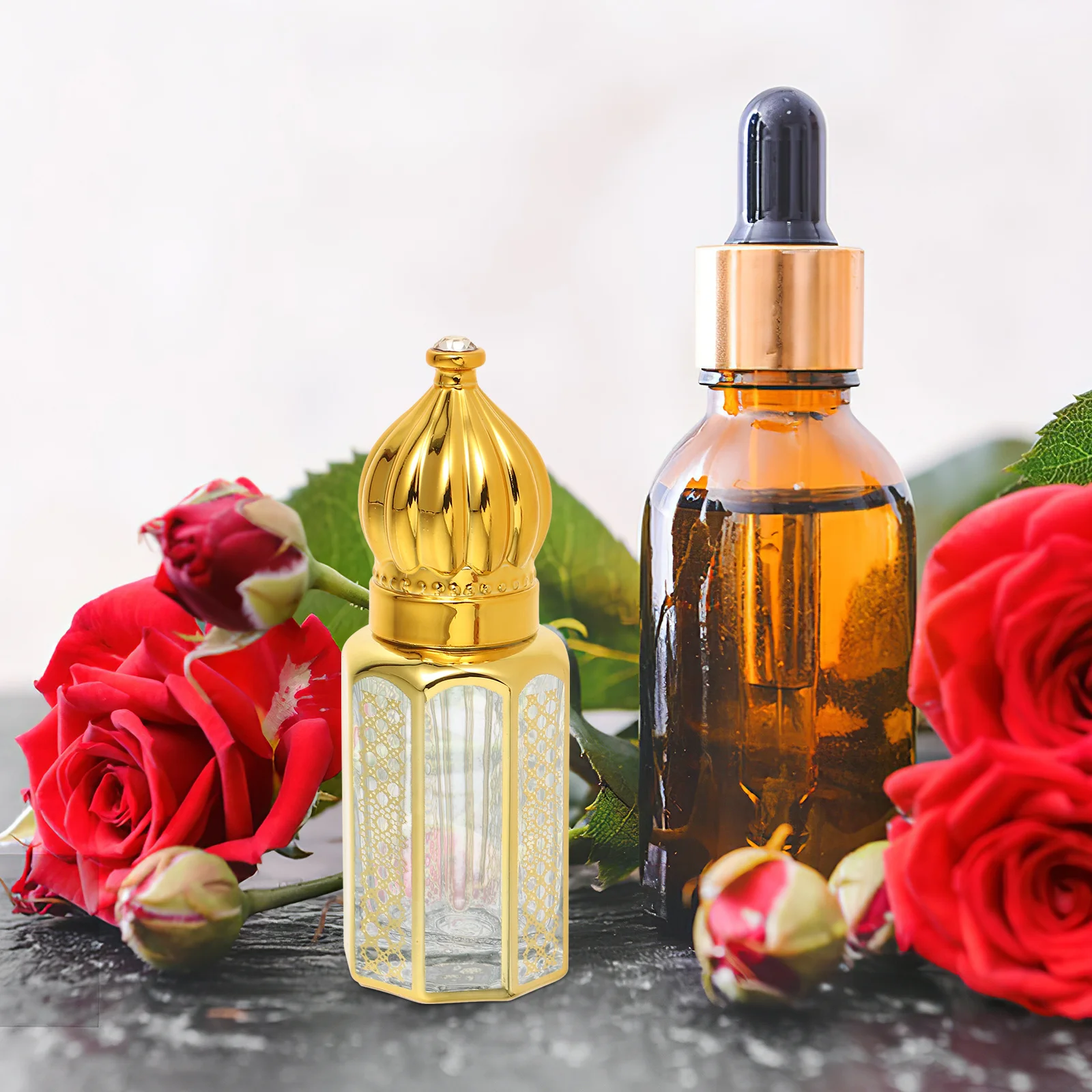 3 pz 6 ml Bottiglie di Olio Essenziale Vuote Riutilizzabili Contagocce Dispenser di Profumo Contenitori di Vetro Protettivi Uv Portatili per I Viaggi