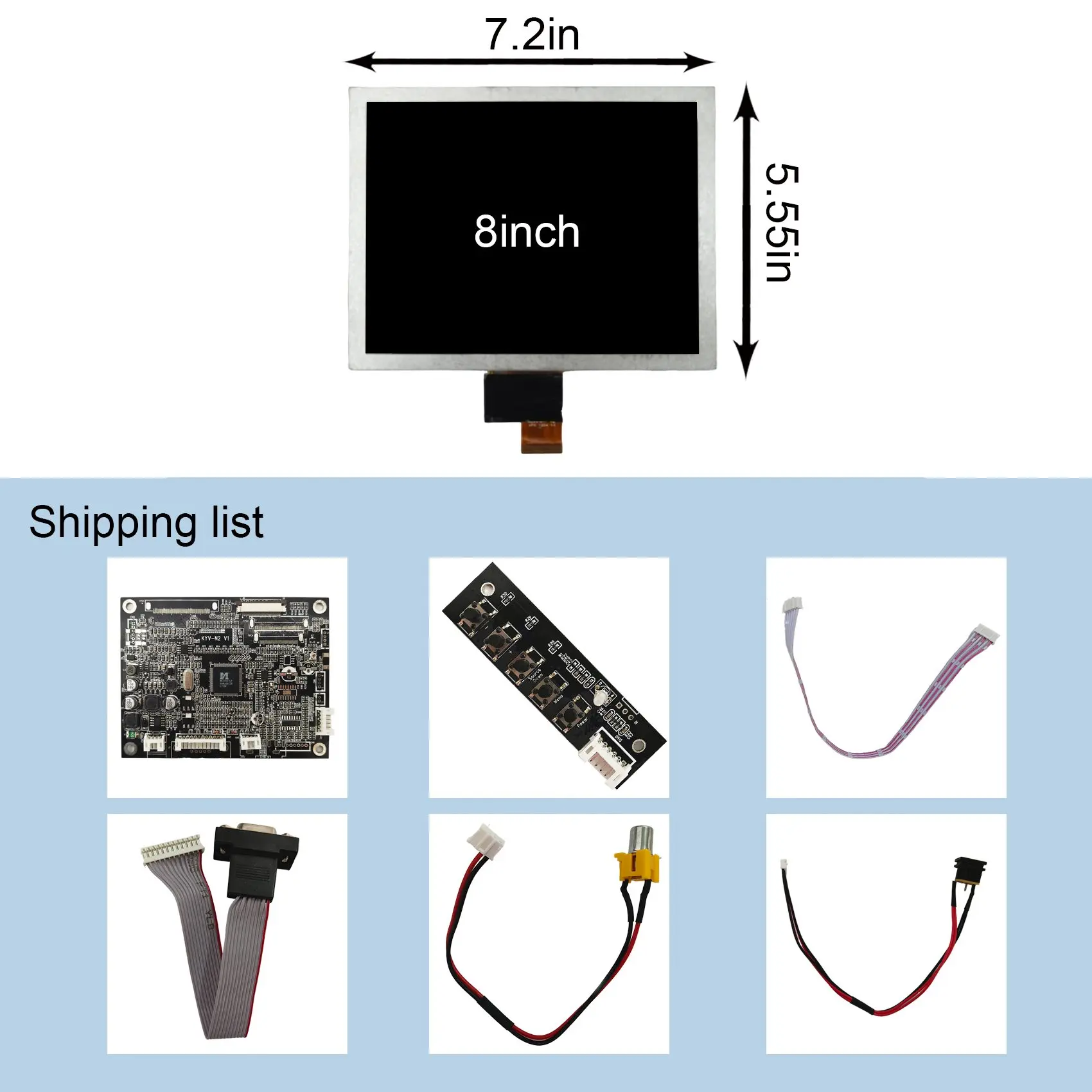Vsdisplay 8 Inch Lcd Driver Board 40 Pin Ttl With Ej080Na-04C 1024X768 Screen 8