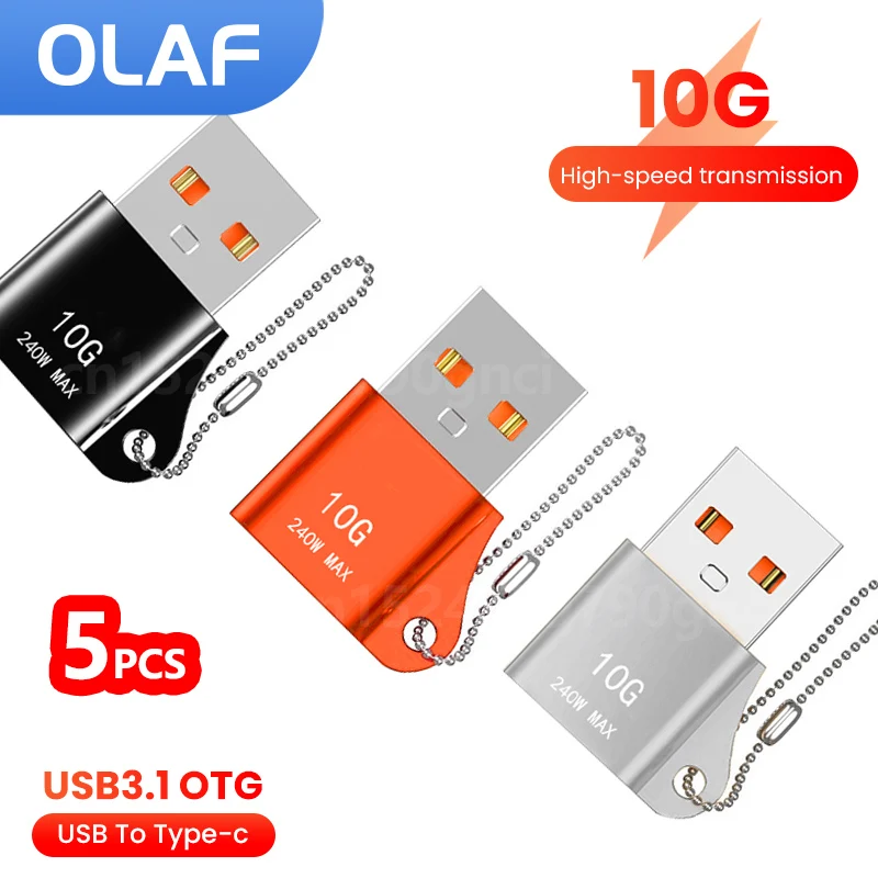 Olaf OTG usb3.1 to type c adapter for ipad PC Android Macbook Xiaomi Samsung 10A USB Male To usb C  Female OTG Connector adapter