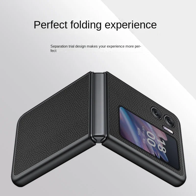 Luxury For Oppo Find N2 Flip Case Armor Premium Genuine Leather Chockproof Protection Cover On For Find N2 Flip