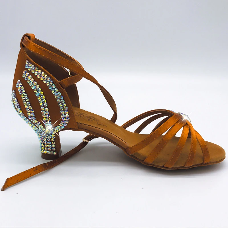 Latin Dance Erwachsene Kinder High-End Blattförmige Schwarz Pool Samba Cha Tango Weibliche Professionelle Tanzschuhe