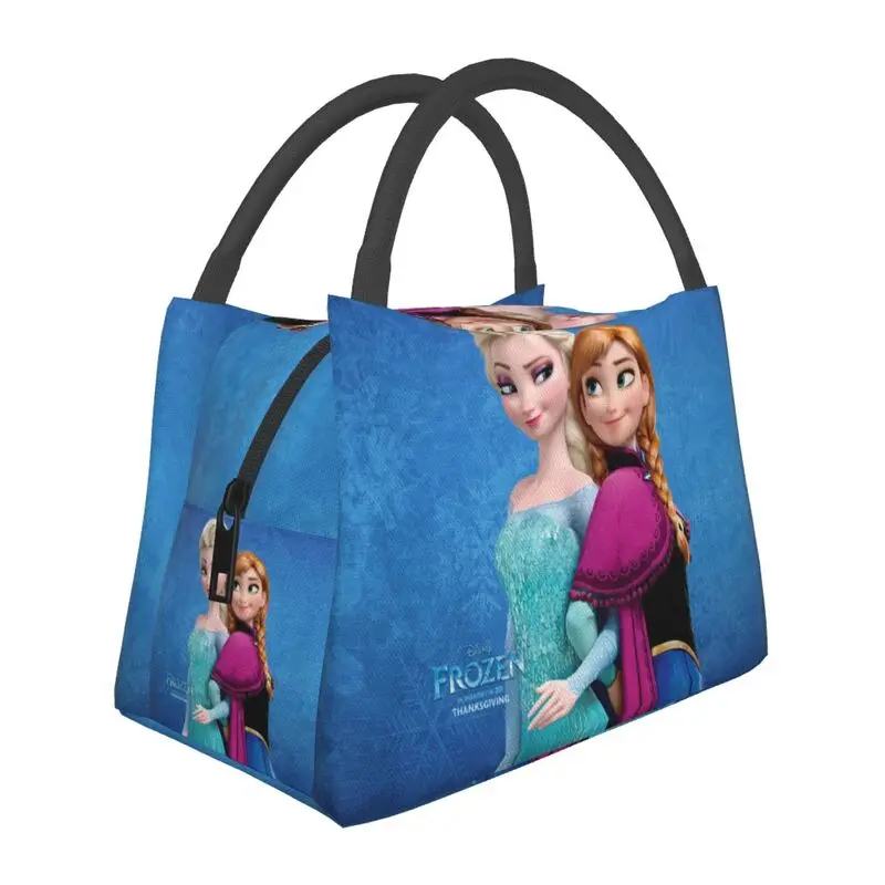 

Cartoon Frozen Insulated Lunch Bag for Women Leakproof Anna And Elsa Cooler Thermal Lunch Box Office Picnic Travel