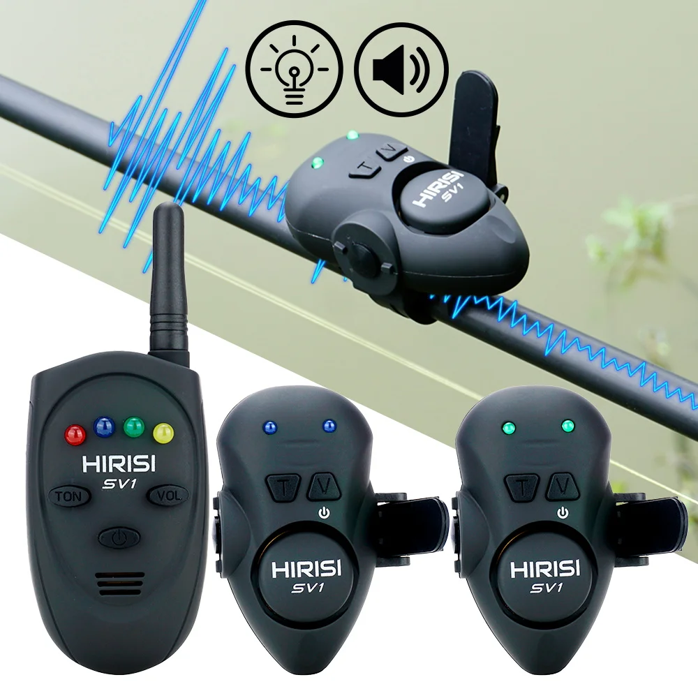 Hirisi Fishing Bait Alarm Set With Portable Case Luminous Fishing Bite Indicator SV1 Carp Fising Accessories view 2