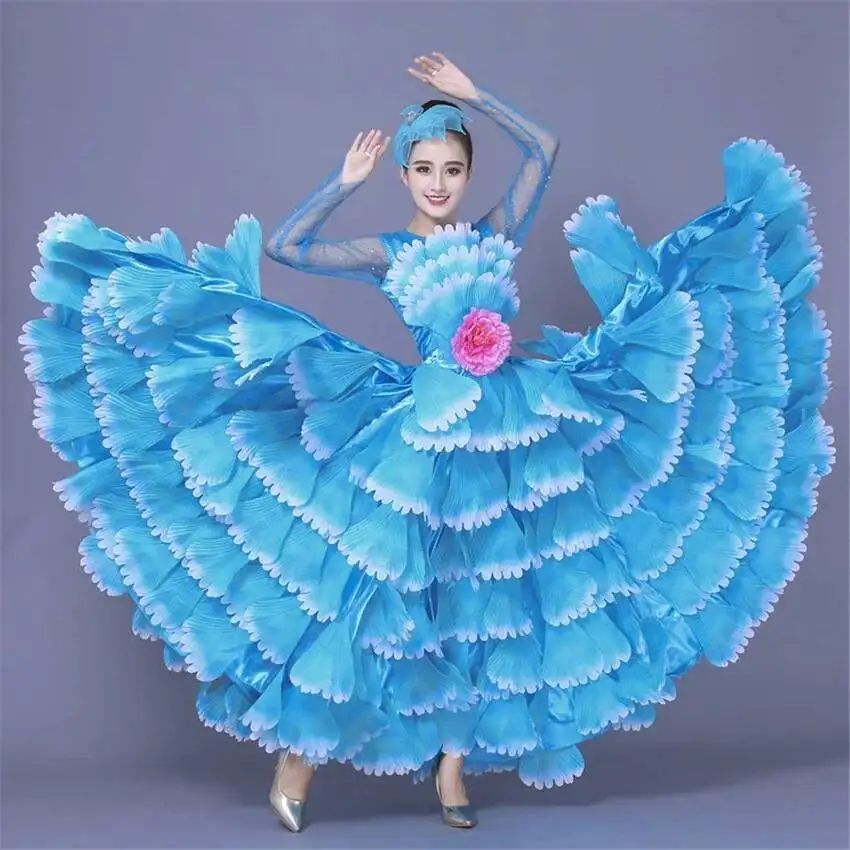 Spanish Petal New Dress Women Opening Dance Costume Bullfighting Flamengo Dress Gypsy Flamenco 360/540 Degree Performance S-3XL view 4