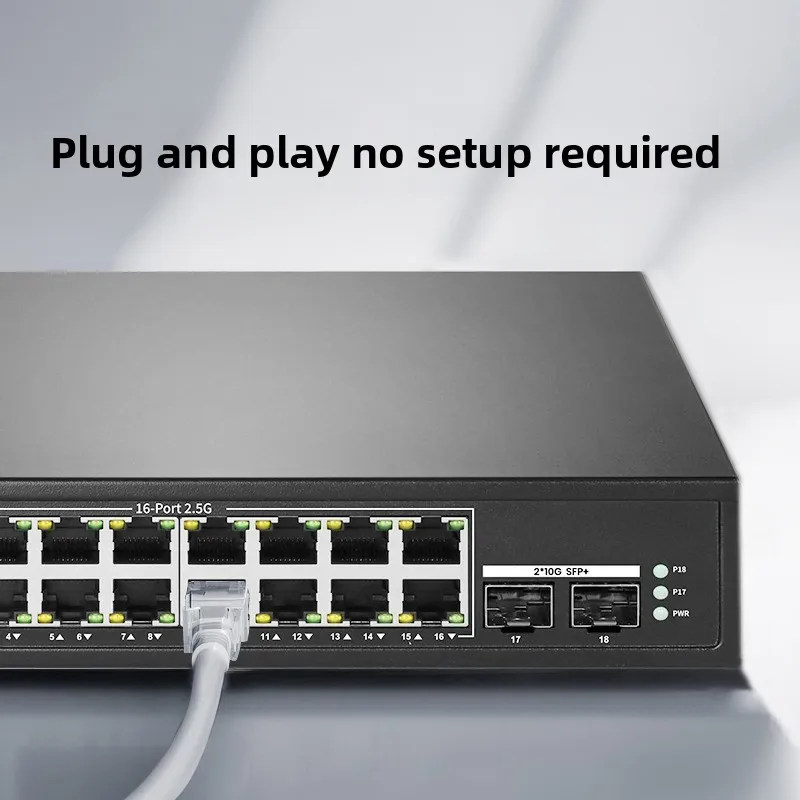 16-port 2.5GPOE switch, 20,000-gigabit optical unmanaged network splitter, AP camera router