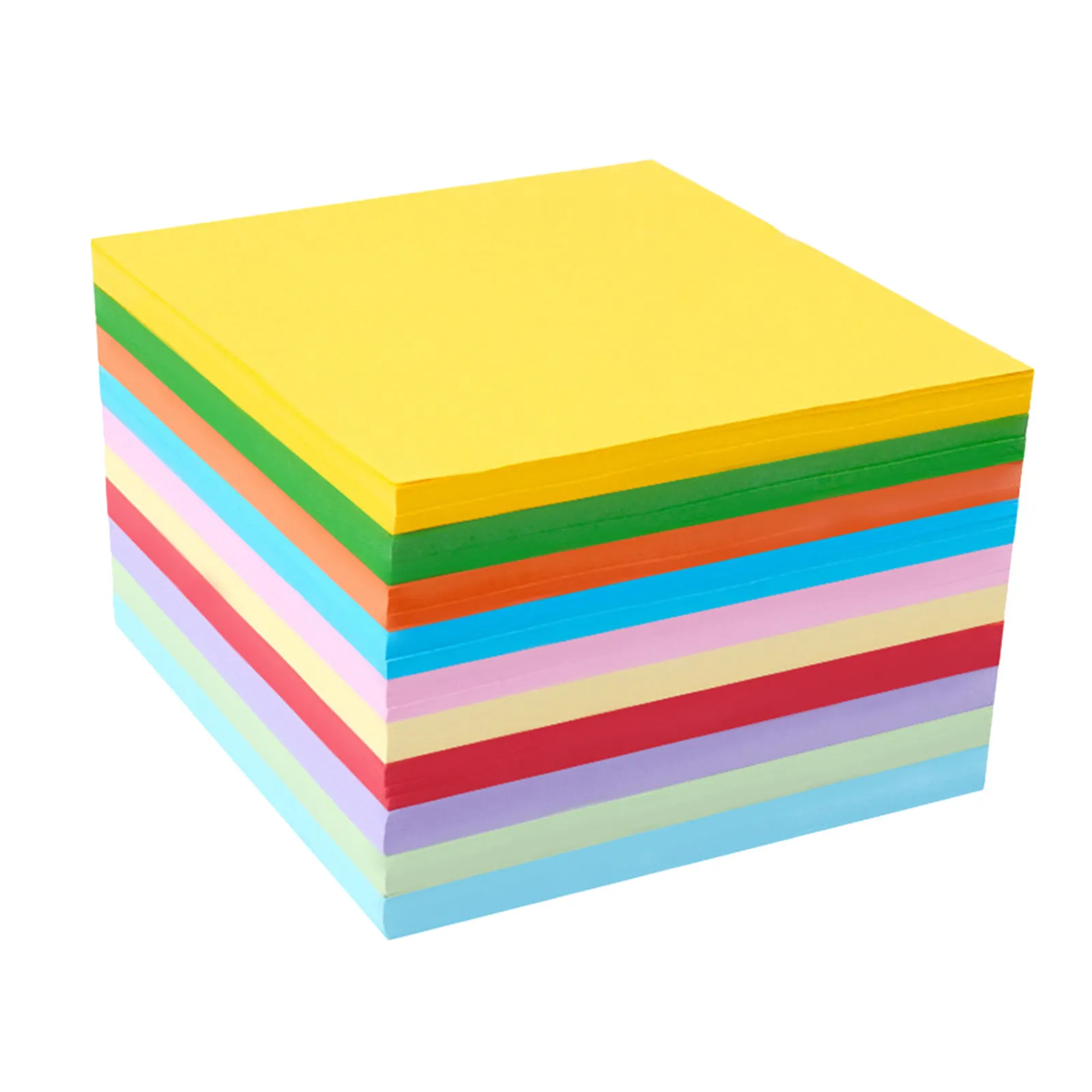 1000枚入り-正方形折り紙-10色-10x10cm-折りたたみ可能なカードストックシート-クラフトプロジェクト-教室用-アートクラフトペーパー