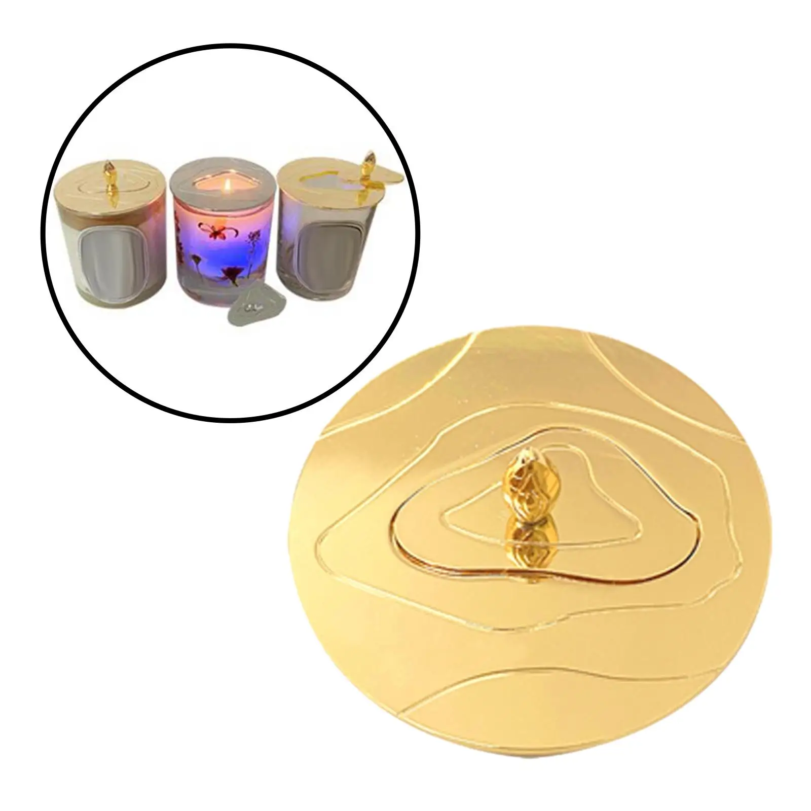 Candle Cover Zinc Alloy Anti Pitting Dustproof Jar Shade Candle Accessories Lid for Candle Jar Candle Holder Decor