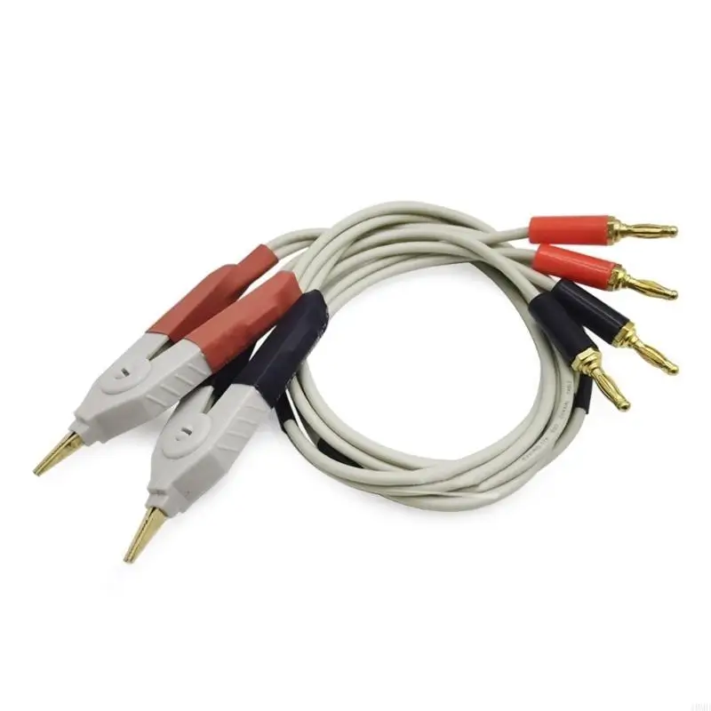 4 Wire Probe Silicone Banana Connector Multimeter Test Wire Clip Cable for LCR Meter-Terminal Low Resistance 1 Pair JOMD