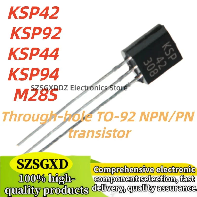 100Uds 100% new quality TO92 KSP42 A42,KSP92 A92,KSP44 A44,KSP94 A94,M28S 28S,TO-92 Plug-in transistor