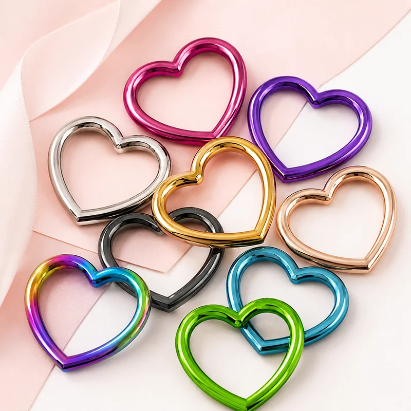 

5-20Pcs 29/40mm Metal Heart O Ring Buckles for Handbag Chain Connector Bag Strap Webbing Clasp Hardware Accessories Hook DIY Set