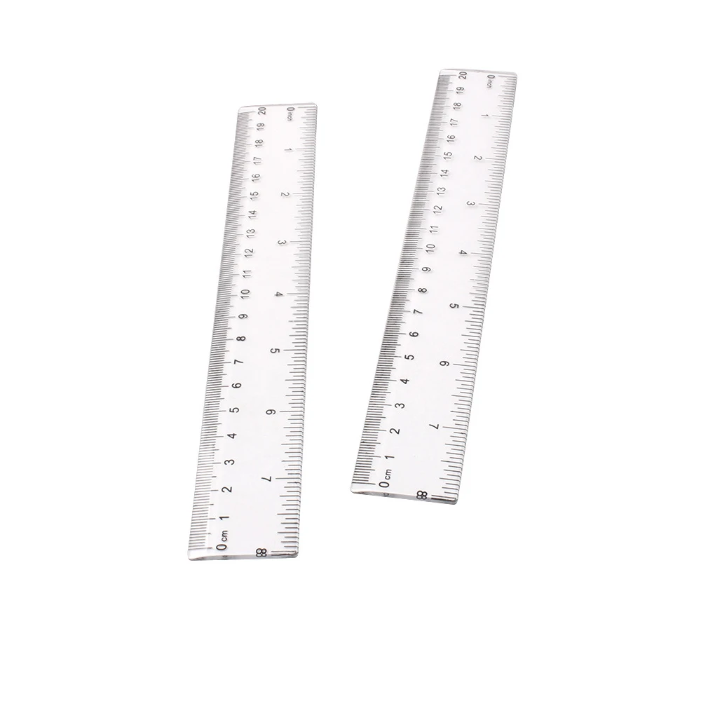 1pc 20cm/8 Inch Plastic Transparent Ruler Simple Straight Ruler Measuring Tool for Student School Office Drawing Stationery