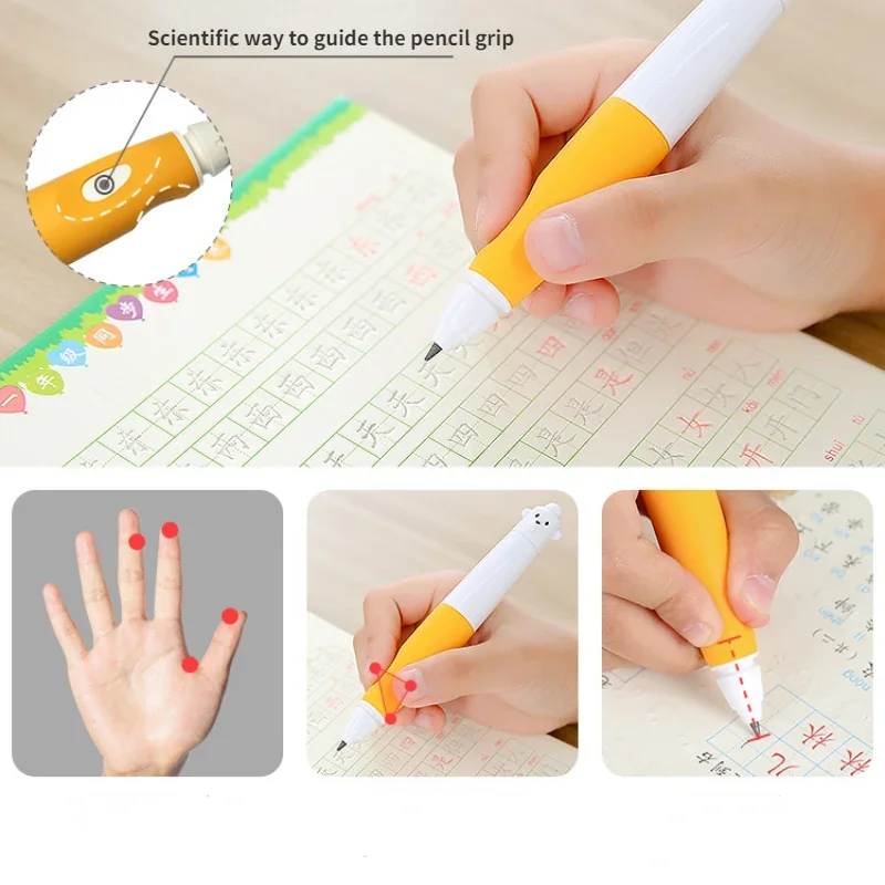 

Cute Pencil Set Cartoon Positive Posture Pen Children Correction Grip Automatic Back To School Gift