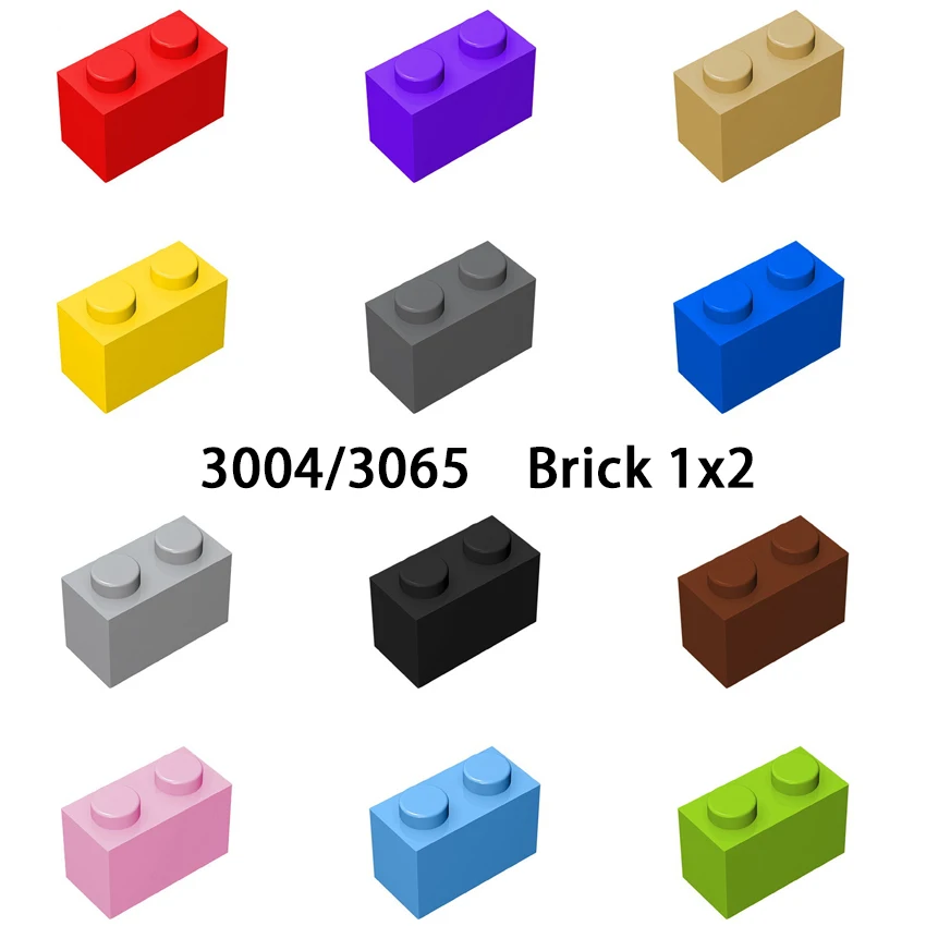 240/120/60pcs DIY Building Blocks Thick Figures Bricks 1x2 Educational Creative Compatible All Brand Toys for Children 3004 3065