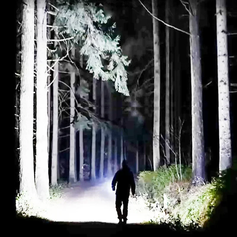 Portable Rechargeable Flashlight Searchlight Handheld Lighting Night Work Light Emergency Lights Fishing Lantern Camping Torch