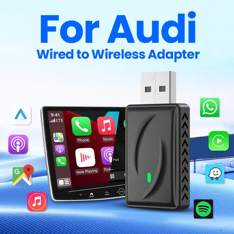 2in1 무선 Carplay 어댑터 안드로이드 자동 스마트 동글 미니 박스 플러그 앤 플레이 아우디 A3 A4 A5 A6 A7 Q2 Q3 Q7 R8 TT Q4 e-tron