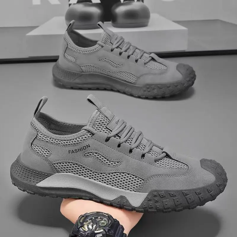 Minimalistische Herren-Freizeit-Wanderschuhe, atmungsaktive, breite Sneaker für den Sommer_voghion.com
