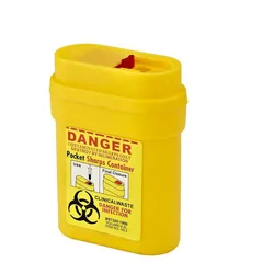 Sharp Container to Disposal Needles Biohazard Multiple-Use Needle Disposable Puncture Resistant Waste Bin 0.2 Litre Red