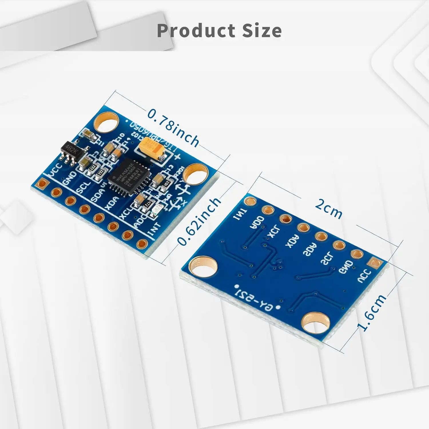 GY-521 MPU6050 3 Axis Accelerometer Gyroscope Module,6DOF 3-Axis Accelerometer + 3-Axis Gyroscope Sensor Module16-Bit AD