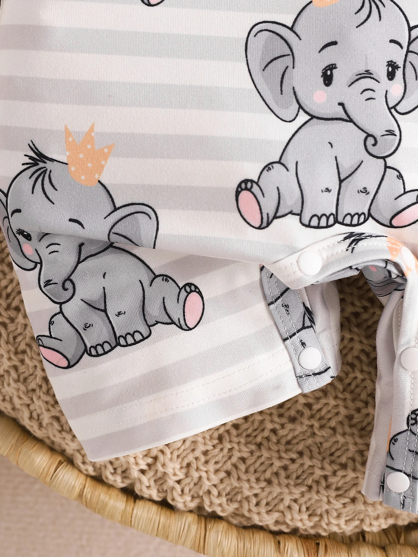 Baby Girls Casual Elephant Print Short Sleeve Hooded Romper Jumpsuit 2024 Summer Infant Newborn Cute Fashion Clothes