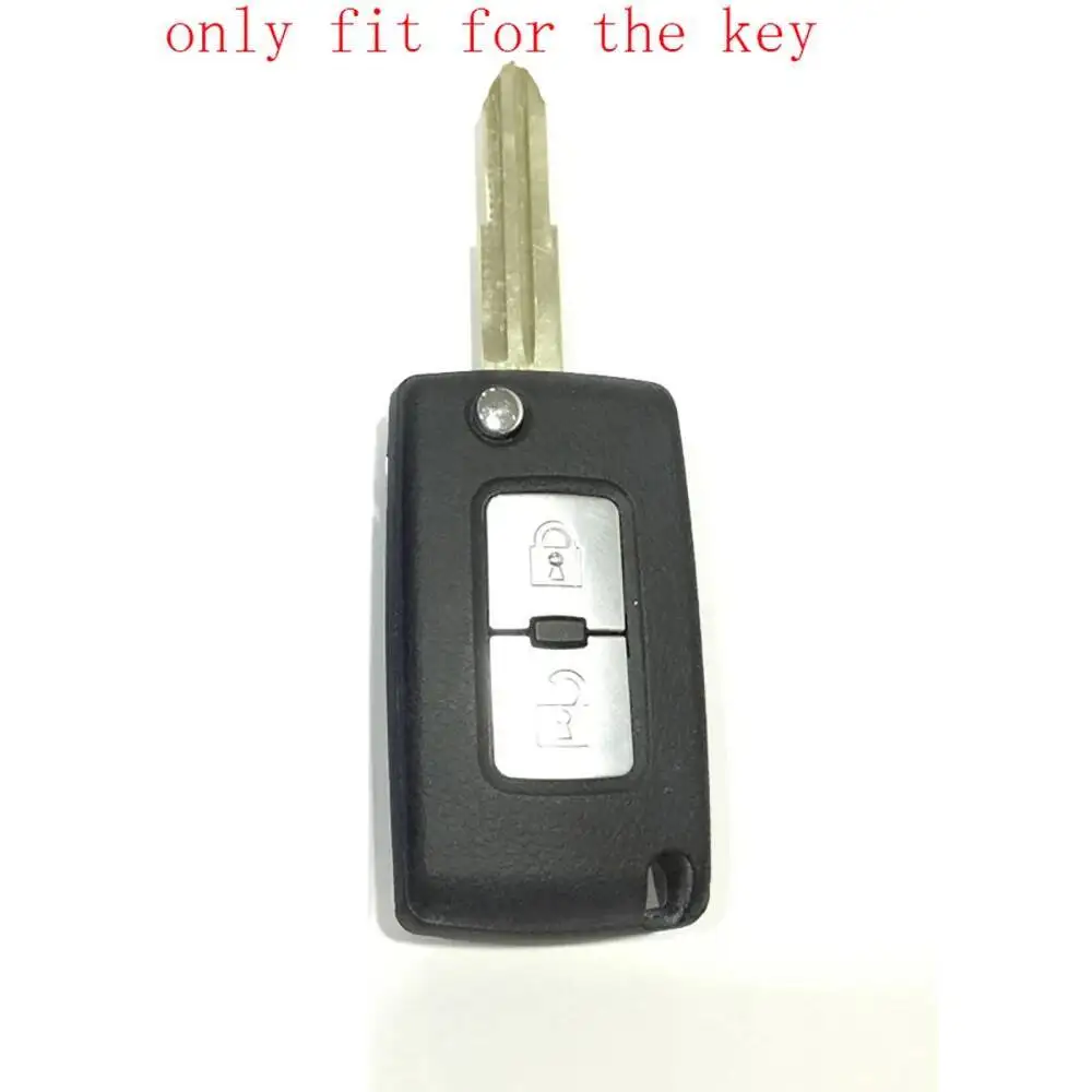 Silicone Key Case Cover Holder For Mitsubishi Outlander 3 2021 Pajero IV Lancer 2 Button Folding Keychain Accessories
