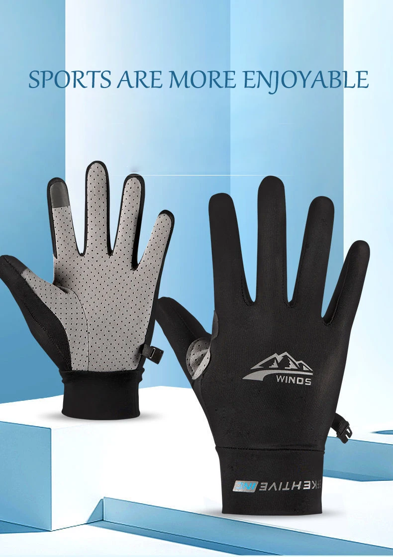 Angeln Handschuhe Eis Seide Touchscreen Nicht-Slip Fitness UV Schutz Handschuhe Männer Frauen Radfahren Sommer Motorrad Elastische Handschuhe – Detail 1
