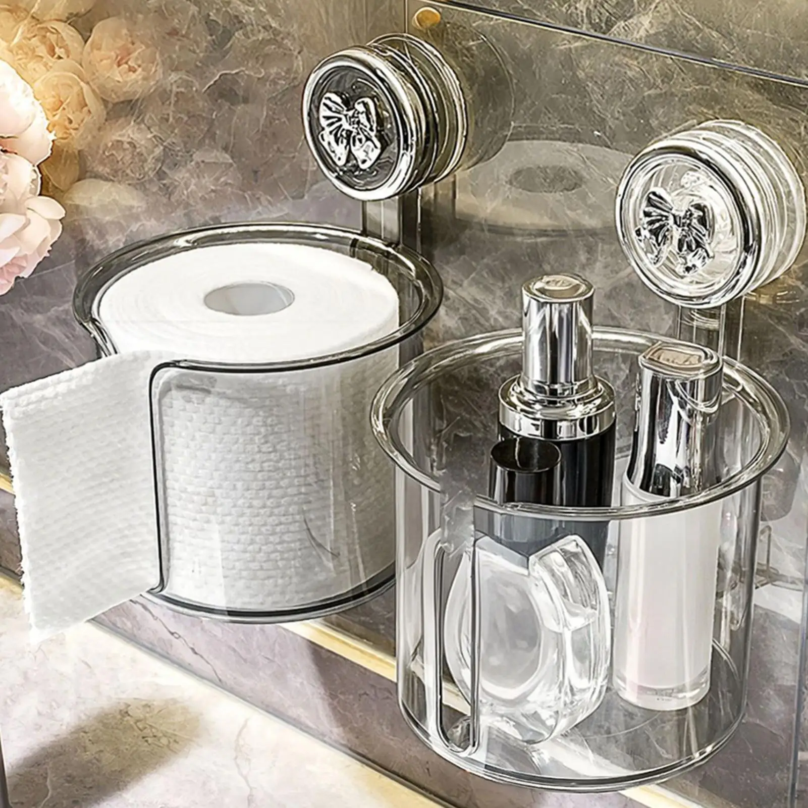 

Держатель для туалетной бумаги без сверления, ящик для хранения кухонных салфеток, прозрачный диспенсер для рулонов салфеток, коробка для туалетной комнаты, отеля, спальни