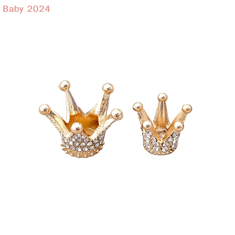 Miniatur-Puppenhaus-Kronen-Set aus Goldlegierung; Strass-Prinzessin-Tiara-Modellspielzeug für Kinder; 2/3 Puppenhaus-Zubehör