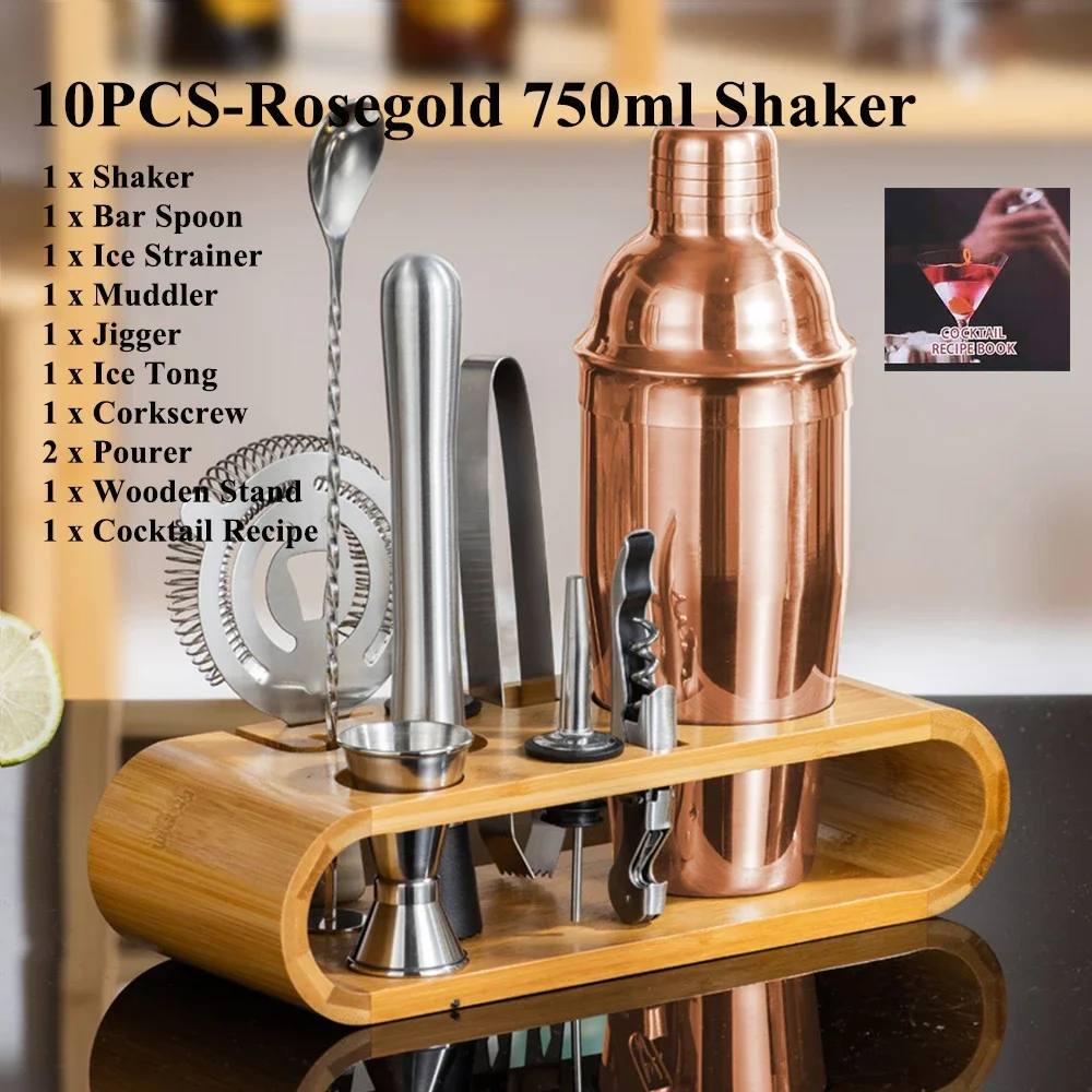 1-23pcs Cocktail Shaker Set for Drinks Boston Shaker Cocktail Accessories Kit Drink Mixer Stirrers Complete Barman Bartender Kit