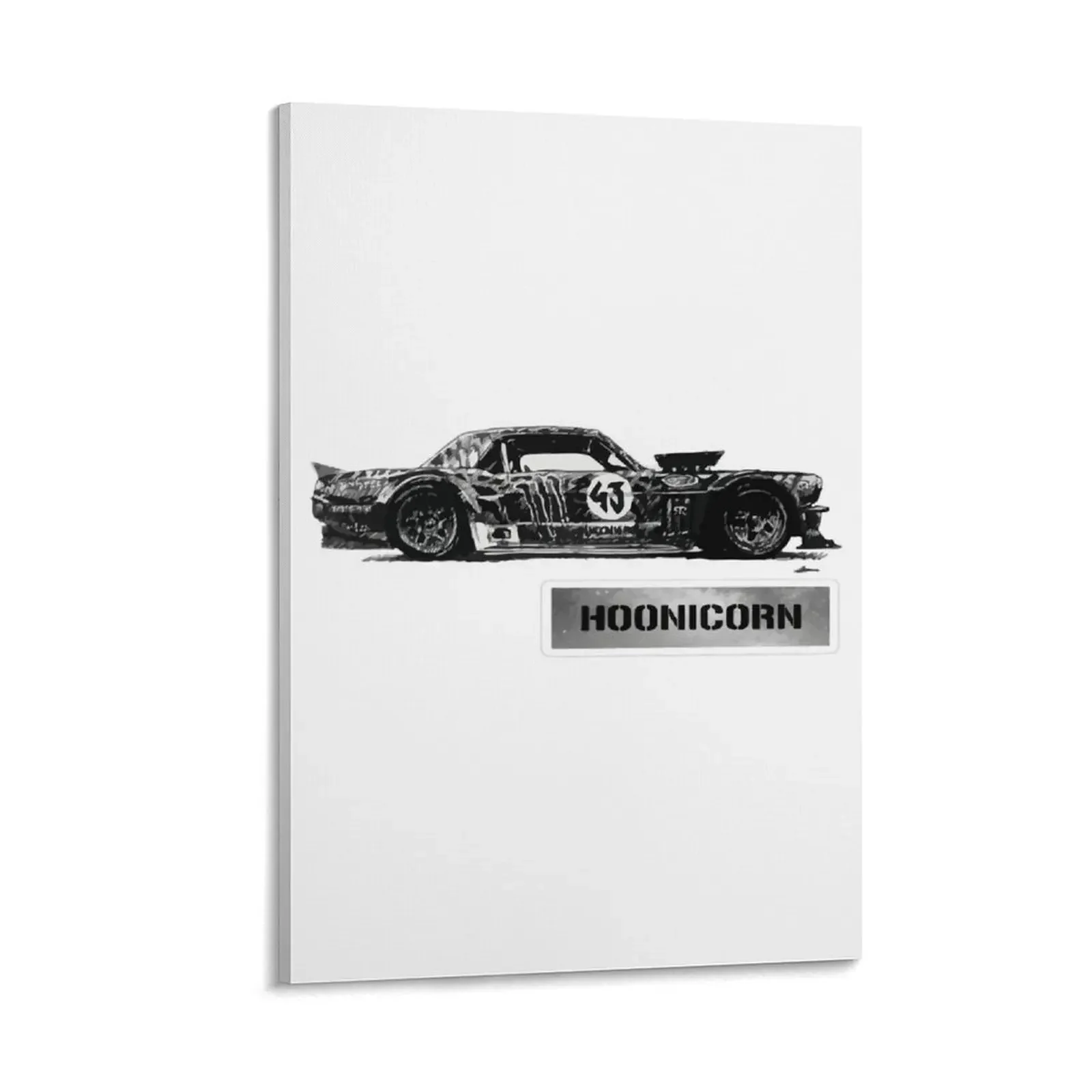 

Hoonicorn drawing black and white best gift for drift passionate Canvas Painting cute room decor