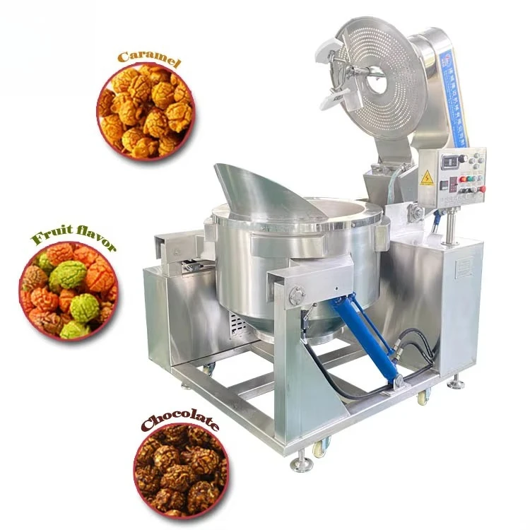 Automatic  commercial caramel popcorn making machine industry electric popular corn paint seasoning production kettle machine