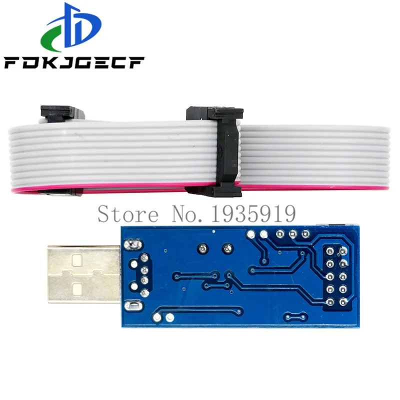 10Pin To 6 Pin Adapter Board + USBASP USBISP AVR Programmer USB ISP USB ASP ATMEGA8 ATMEGA128 Support Win7 64