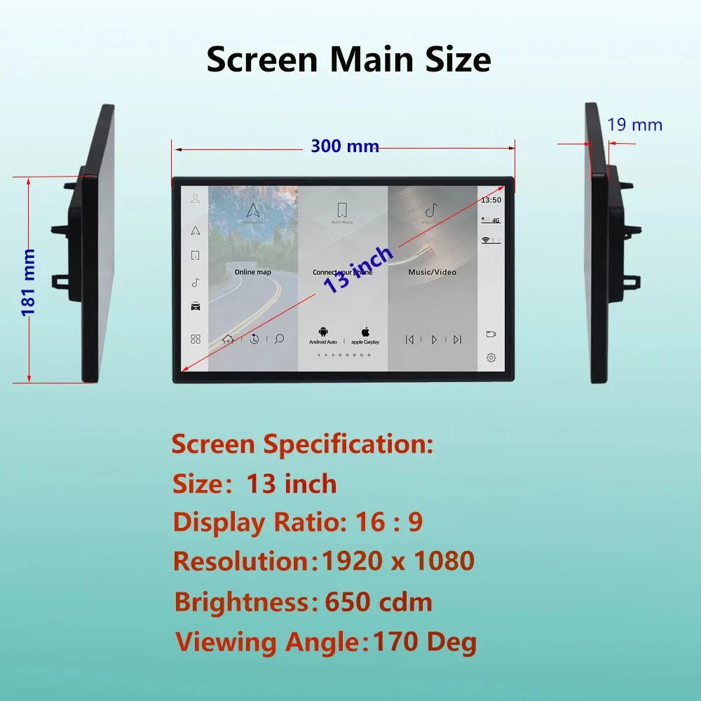 13inch Android 12 For Land Range Rover Sport L494 2013 to 2018 Car Multimedia GPS Navigation HD Display Screen Radio Carplay