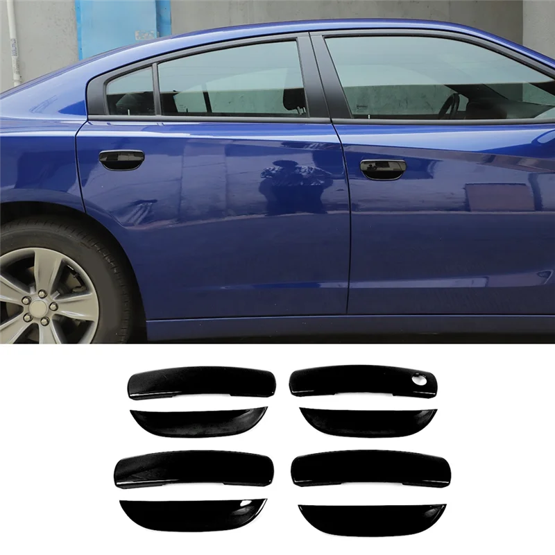 

Reliable-For Dodge Charger 2011-2023 Exterior Door Handle Cover Trim & Door Bowl Cover Trim Accessories , Black 8PCS