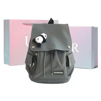 도시 일본식 여성용 배낭 대용량 캐주얼 여행 가방 나일론 소재 풀 스트링 대형 학생 Bookbag 