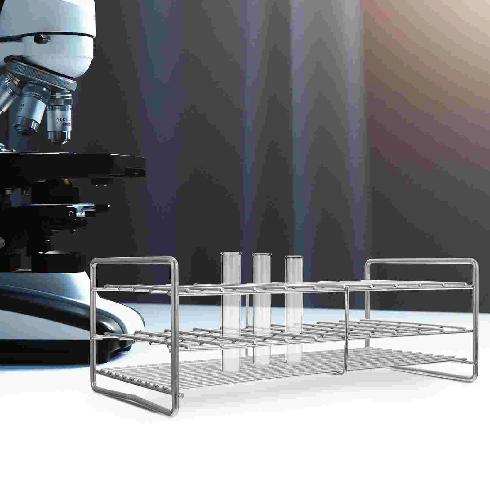 Imagem -02 - Test Tube Rack Suporte Portátil Experimento Anti-ferrugem Buraco Quadrado Lip Balm Recipiente de Abastecimento de Laboratório Aço Inoxidável