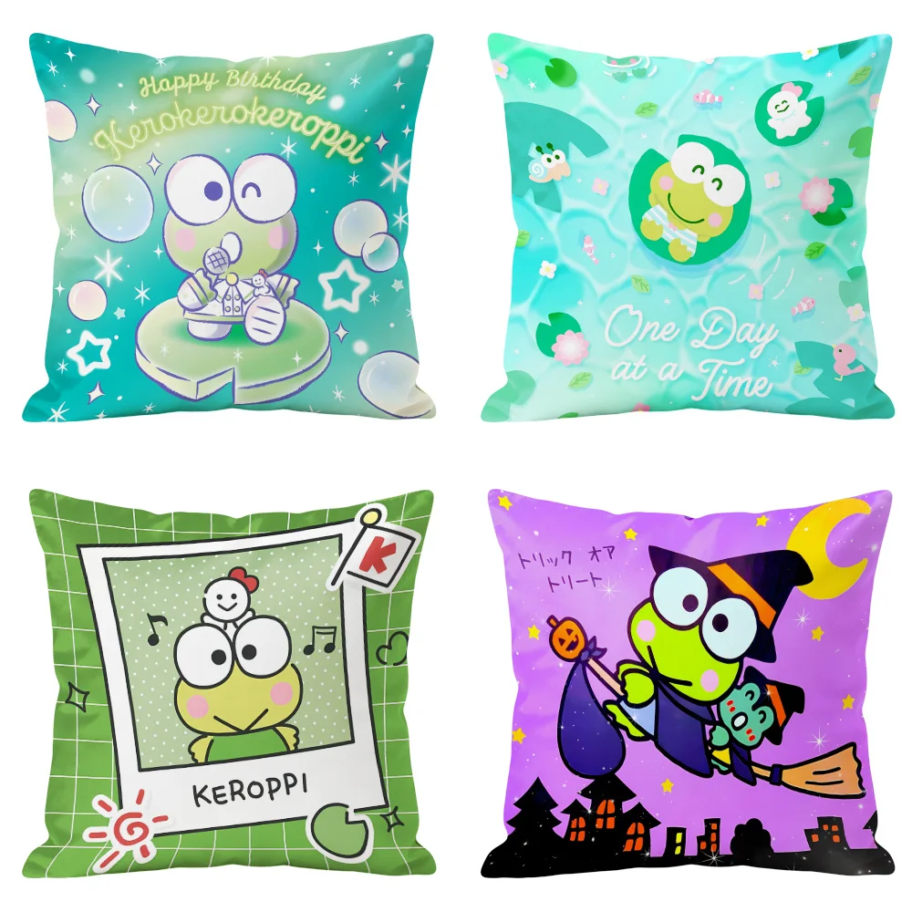 Keroppi Double Sided Print Pillow Cover Decorative Cushion Cover for Sofa Bedroom Cool Things for the Room Kawaii Room Decor