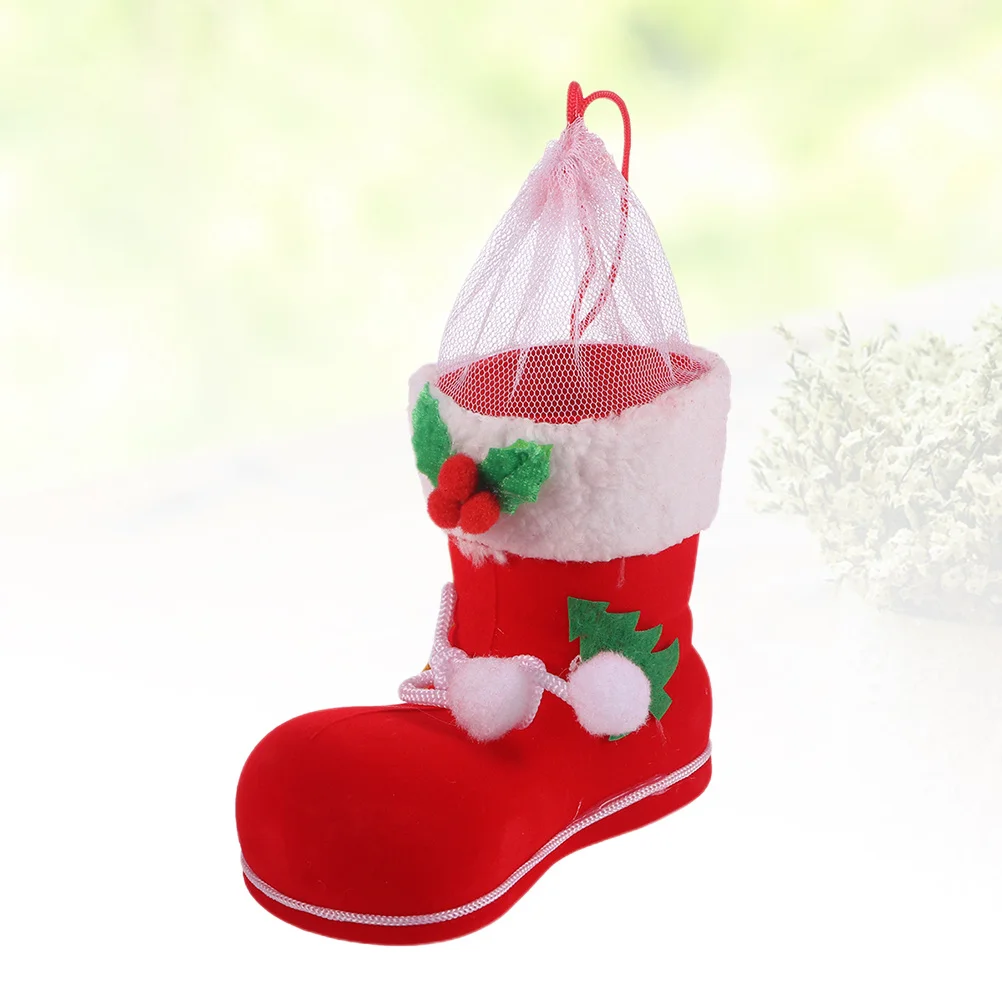 

2pcs Candy Boots Christmas Stocking Premium Wear-Resistant Gift Sock For Kids Tree Hanging Ornament Pouch Decor Party Home Hotel