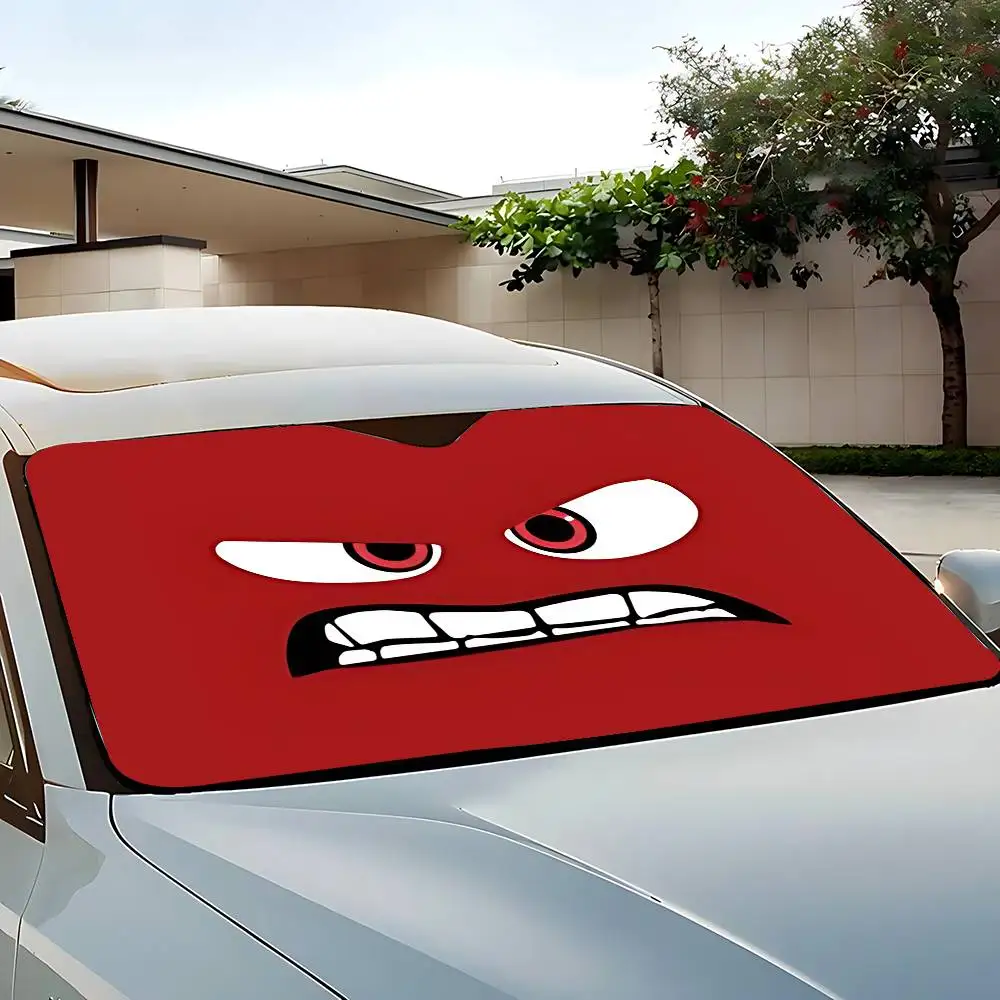 Cute I-inside Out Stylish And Trendy Windshield Sunshade, Car Windshield Cover, Car Sunshade Curtain, Car Sun Protection Cover