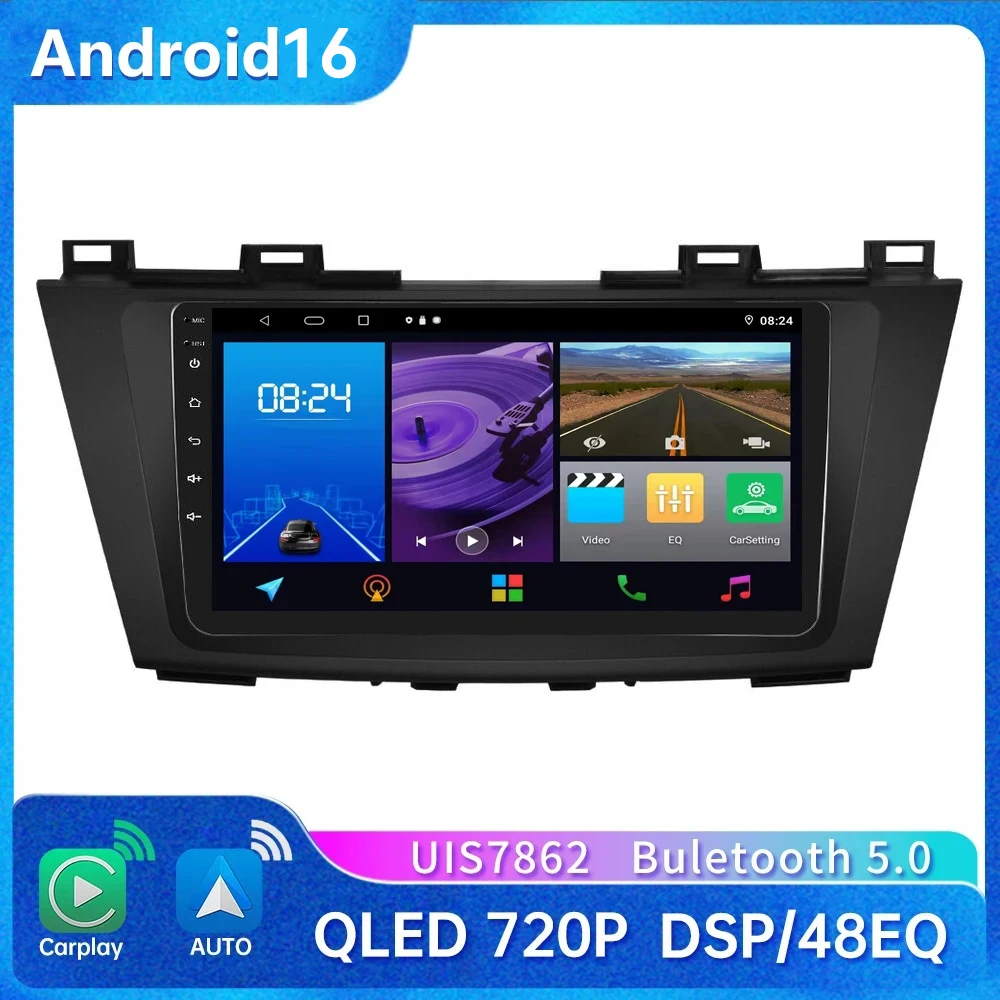 

Для Mazda 5 3 CW 2010-2015 9-дюймовый автомобильный радиоприемник Android 16, мультимедийный видеоплеер, навигация GPS, Carplay Auto 2din