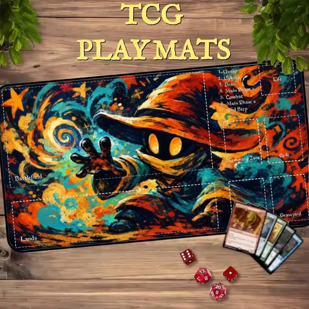 Vintage Swirl Graffiti Wizard Mage Duża Mata do Gry MTG TCG Mata Bojowa Antypoślizgowa Wytrzymała Obszywana Krawędź Commander tapete magic mtg — zdjęcie produktu 2