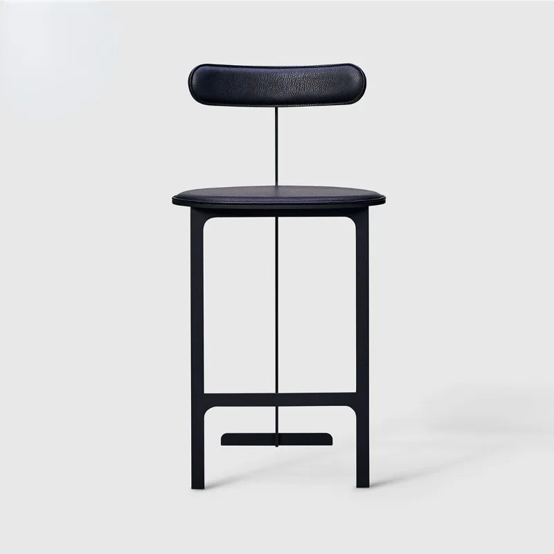 Nordic Modern Minimalist Designer Creative Bar Chair Front Desk Cashier Hotel Stainless Steel High Foot Reception  Stool