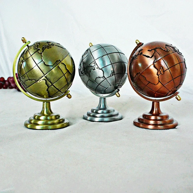 Creative Zinc Alloy Simulation Earth Model Ornaments Home Office Ornaments Iron DIY Globes Gifts Friends