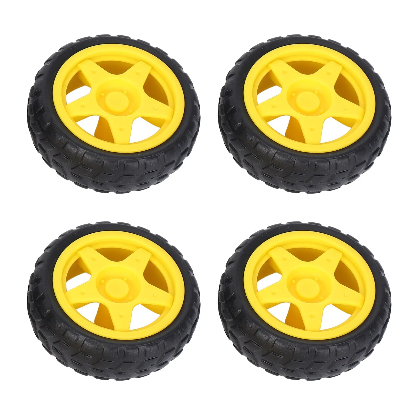 4 Pcs For Arduino Smart Car Robot Plastic Tire Wheel with DC 3-6V Gear Motor