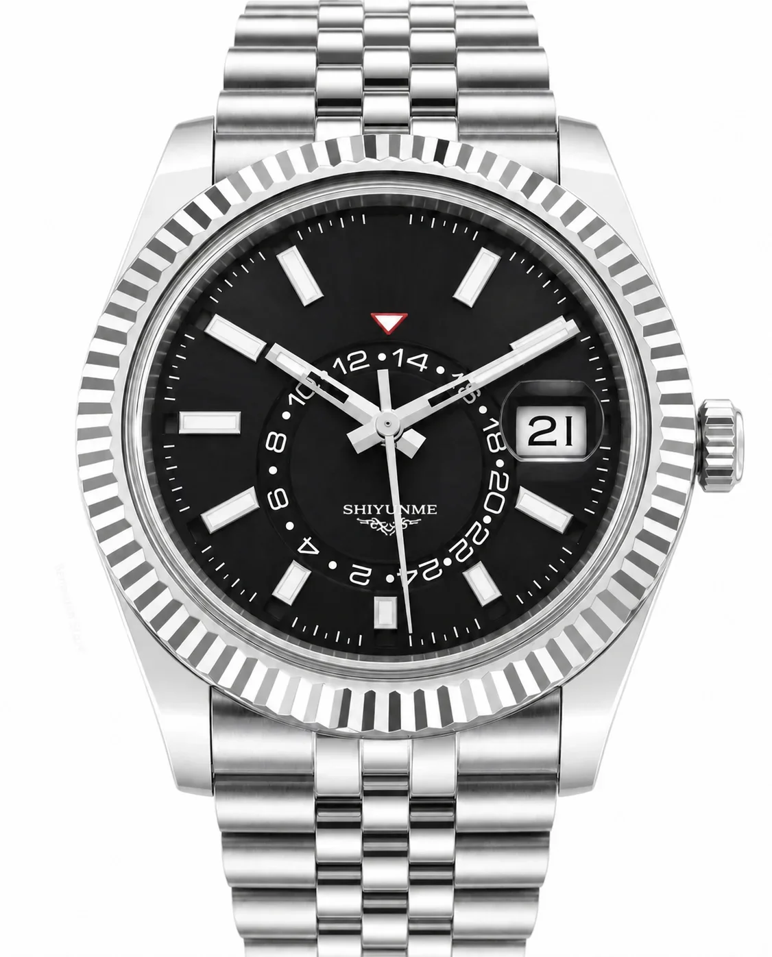 40 mm 904L Stainless Steel Automatic Men's Mechanical Watch with Full Features and World Time