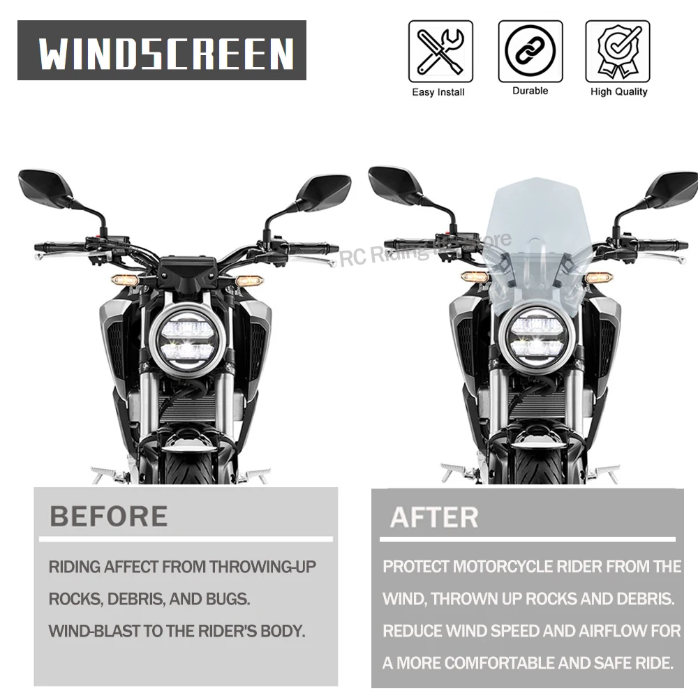 Windshield For Honda CB 125R 250R 300R CB125R CB250R CB300R 2018-2020 2021 NEO Sports Cafe Motorcycle Windscreen Wind Deflector