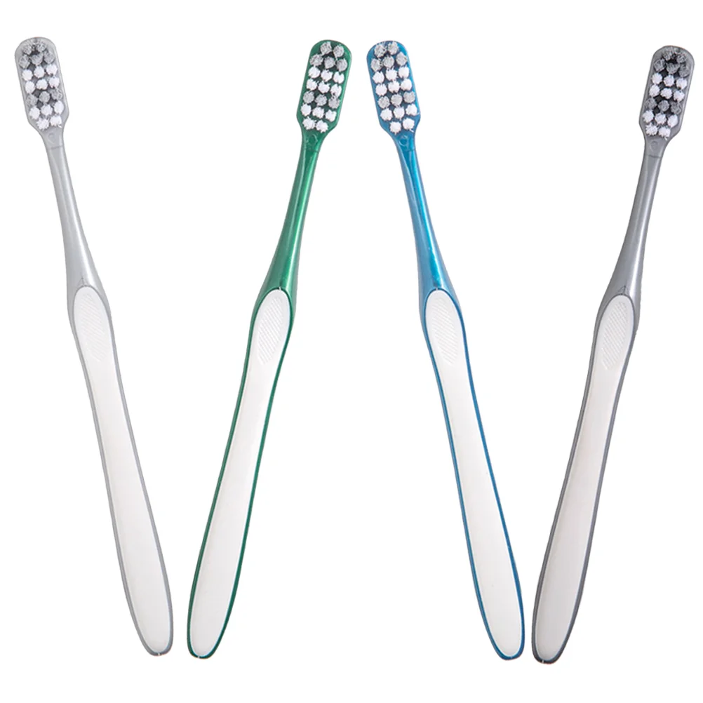 Cerdas Handheld Toothbrush for Men, Pp Hard Toothbrushes for Travel, Manual Camping, 4 Pcs