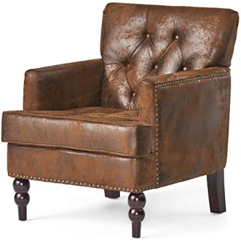 

Malone Tufted Club Chair, Brown 28D x 29.5W x 33.5H Inch