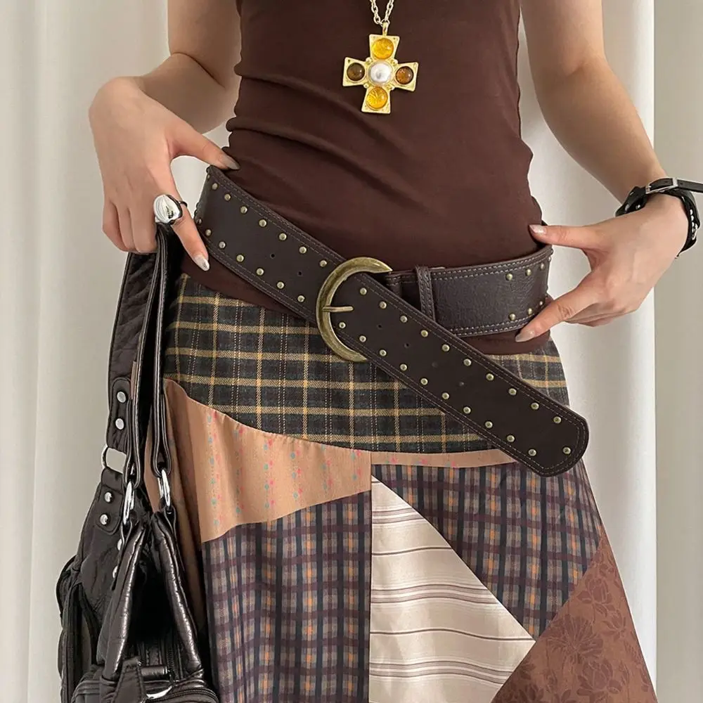 

Ретро замшевый женский широкий ремень с металлической пряжкой и заклепками, кожаный пояс, джинсовый ремень, ковбойский ремень в стиле вестерн, мужской