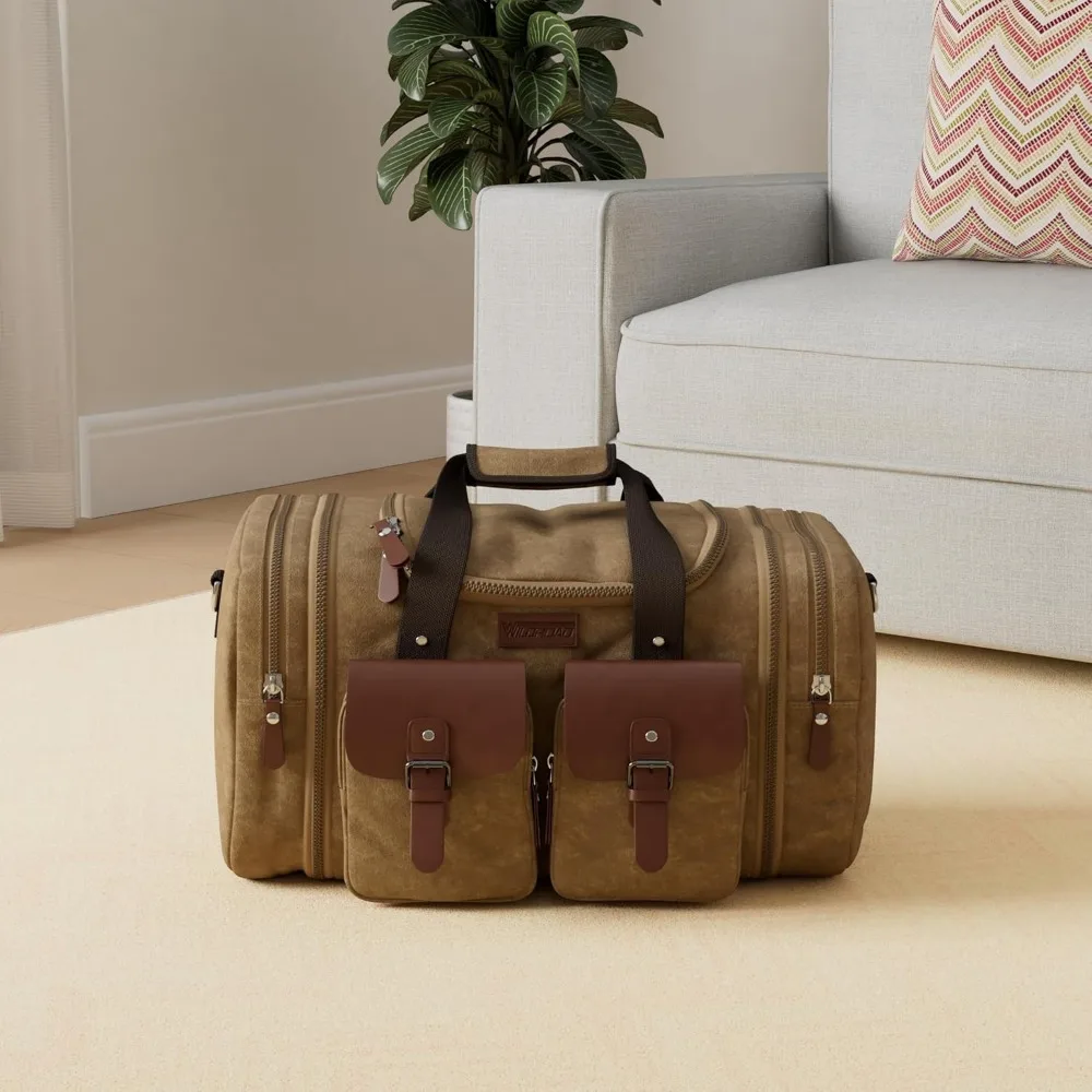 حقيبة قماشية مقاومة للماء سعة 60 لترًا - حقيبة سفر ليلية بسعة كبيرة في عطلة نهاية الأسبوع للمغامرة الخارجية