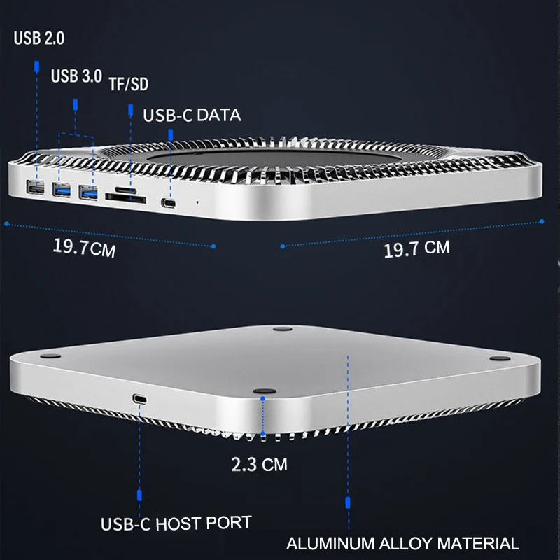 Imagem -05 - Mac Mini Docking Station m1 Hdd Ssd Disco Rígido Externo para Sata Apple Multiport Usb c Hub com Carro sd tf